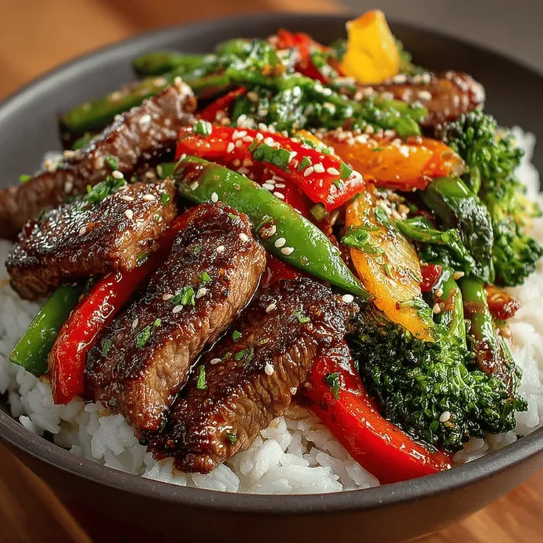 In the busy world we live in, quick and healthy meals are essential. One dish that perfectly embodies these qualities is the Sizzle & Snap Beef Stir-Fry. This vibrant recipe features tender beef sirloin and an array of seasonal vegetables, all tossed in a savory sauce that tantalizes the taste buds. Not only is this dish quick to prepare, but it also showcases the beauty and flavors of fresh ingredients, making it a delightful option for weeknight dinners or special gatherings. In this article, we will explore the components of this recipe, the cooking techniques involved, and the nutritional benefits of each ingredient, ensuring you have all the information needed to create this delicious meal.