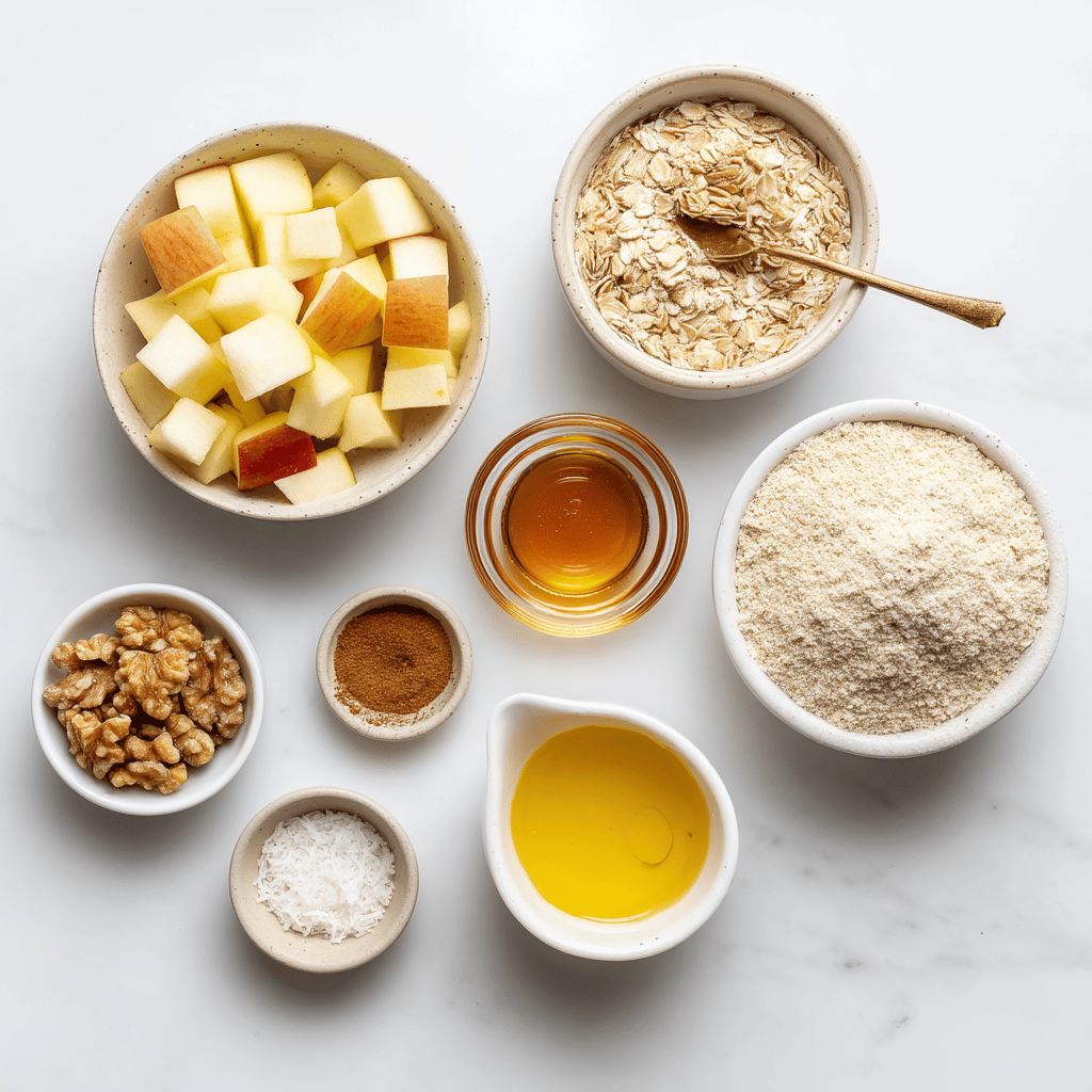 Ingredients for Healthy Apple Crisp Bowls with a Crunchy Twist for Fall
