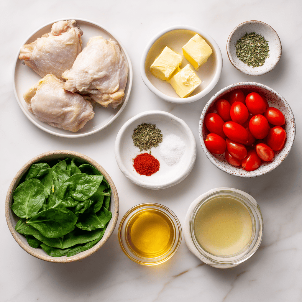 Ingredients for Speedy Garlic Butter Chicken Skillet for Cozy Family Nights